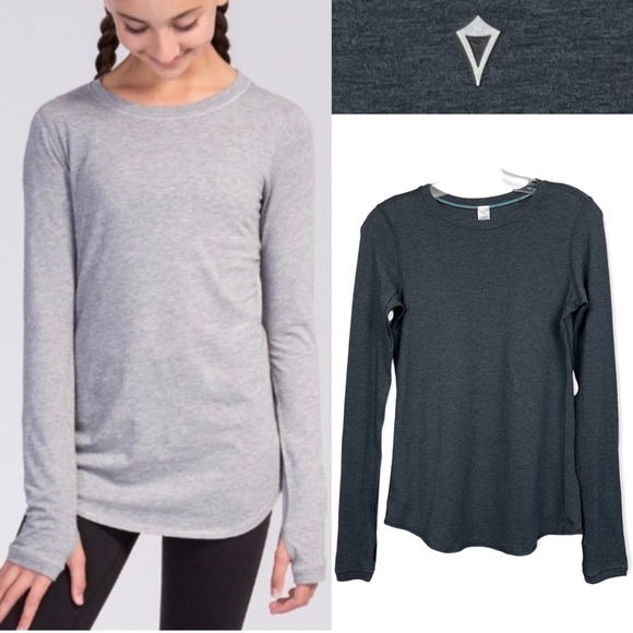 Ivivva Other - ivivva by Lululemon girls blue thumbhole crewneck long sleeve pima cotton shirt